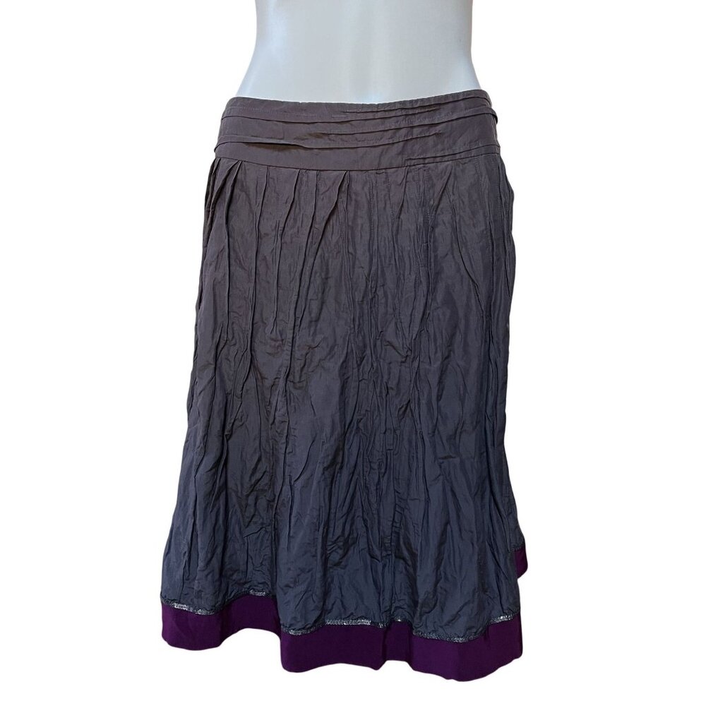Lida Baday Y2K Pleated Midi Skirt Size 8 Gray & Purple